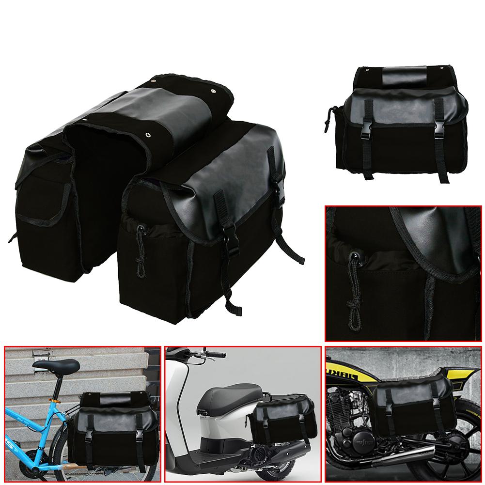 Universal Olive Canvas Motorcycle Bike Side Saddlebag Pannier Bag Luggage Pack