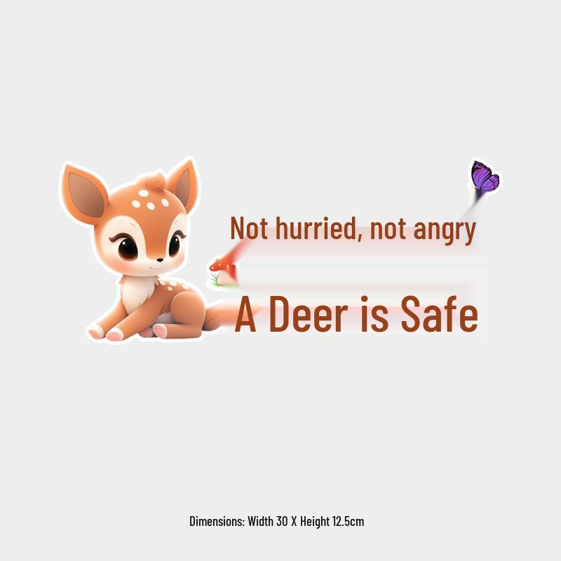 Adorably Cute Deer Reflective Rear Window Sticker - Waterproof and Safe