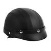 Half Helmet Breathable Sun Blocking Retro Safe PU Leather Motorcycle Helmet for Men Women
