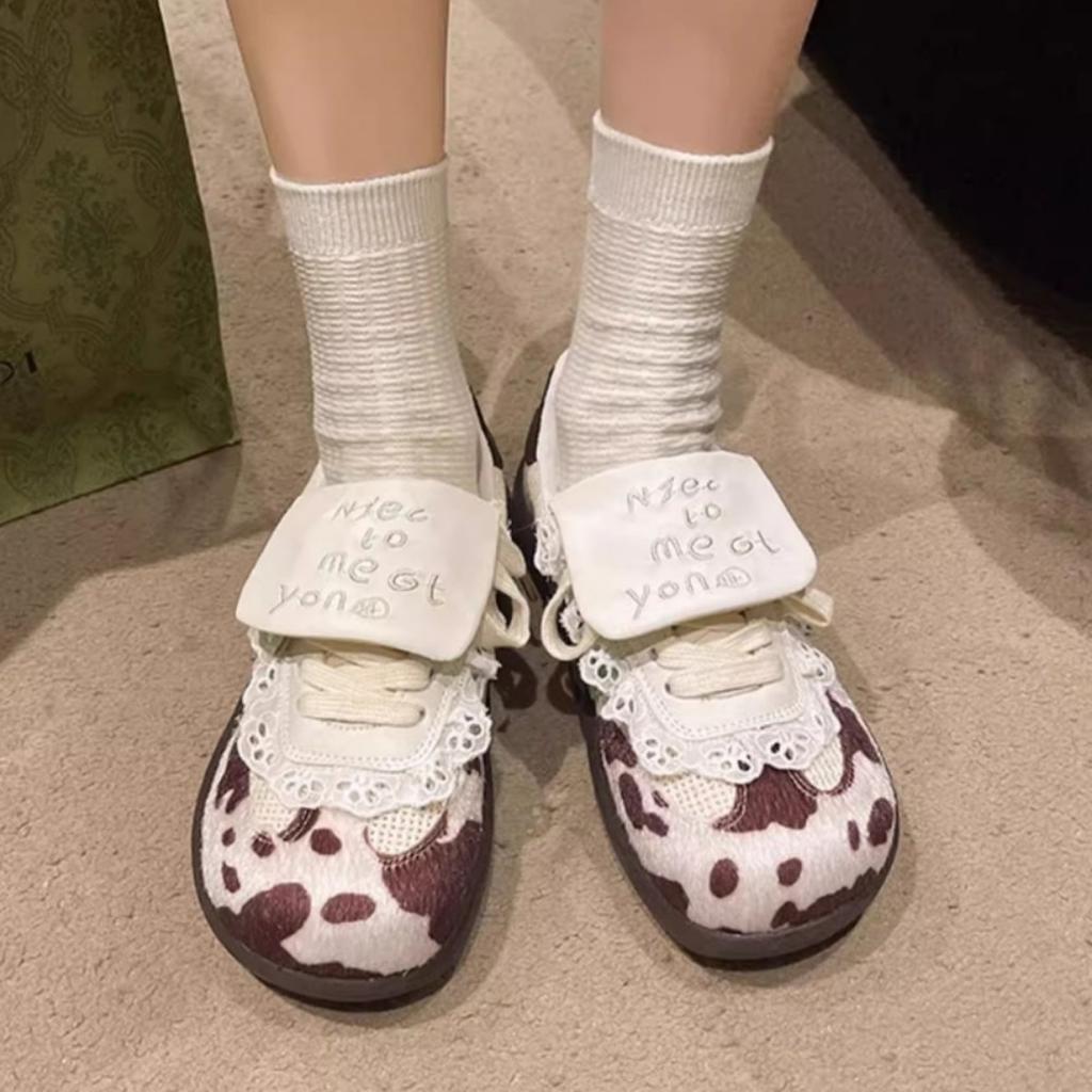 Fashion 2025 Internet Celebrity Cute Sweet Puff Shoes Women's Summer Breathable Versatile Lightweight Flat Casual Training Shoes