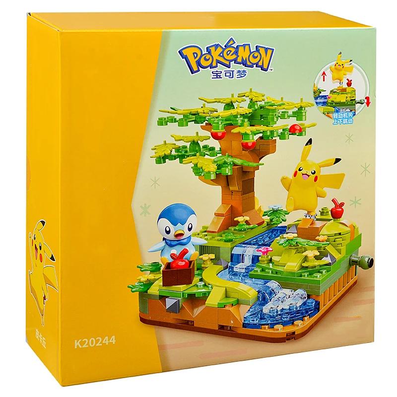 Pokmon Series Building Blocks Pikachu Psyduck Pogaman Cartoon Scene Model Bricks Collection Ornaments Kids Toys Holiday Gifts