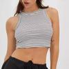Summer Cool Fashion New Arrival Versatile Short Midriff Outfit Stripes Sleeveless Vest Women's Tight Sexy Tops