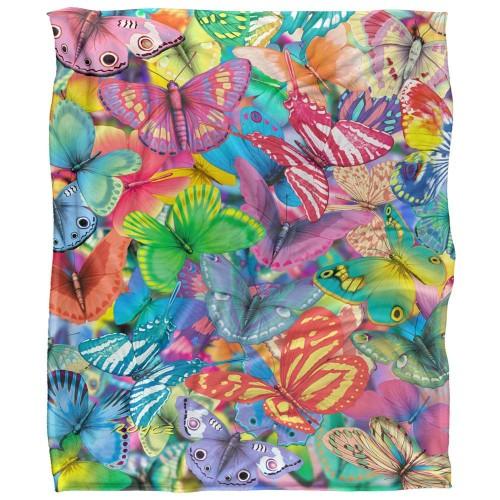 Royce McClure Butterfly Magic Colorful Silky Supersoft Blanket