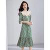 Elegant Ruffle Patchwork Long-Sleeve Dress