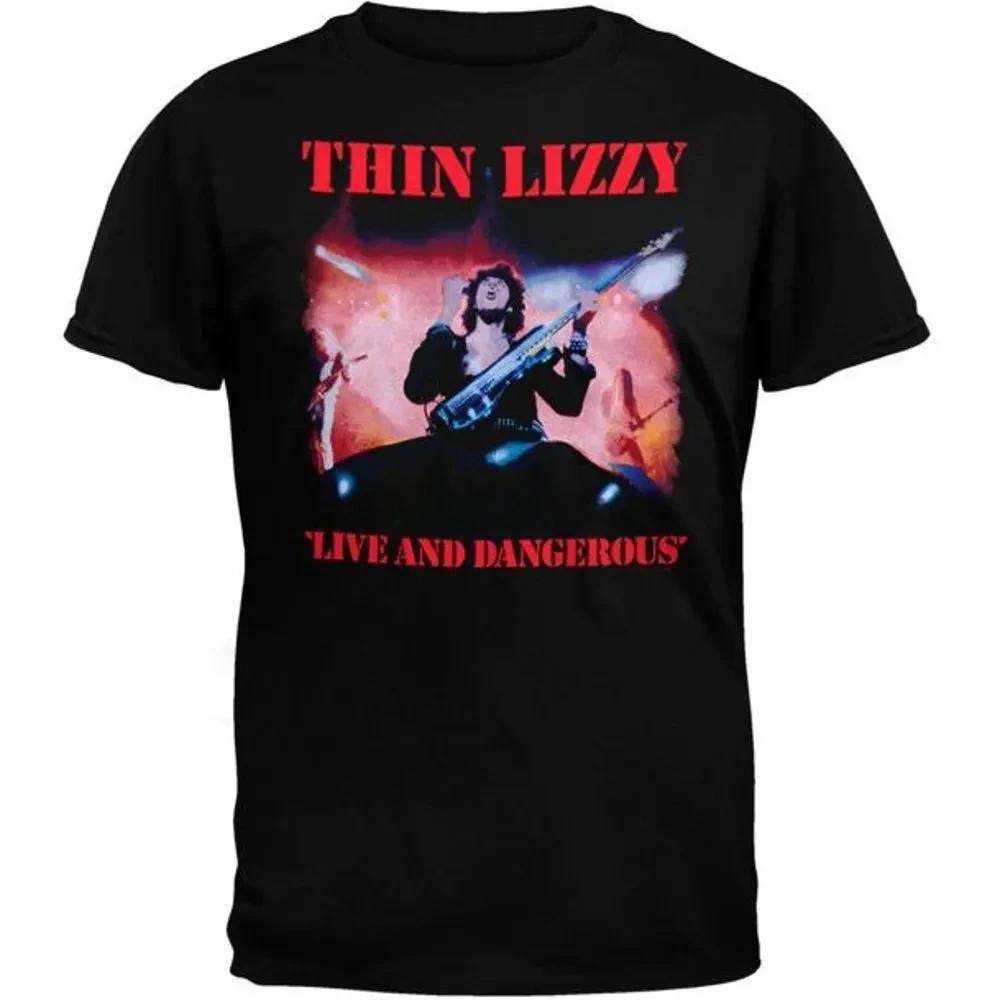 Thin Lizzy Live And Dangerous T Shirt Thin Lizzy Guitar Band Rock Band Teet Shirt All Size Graphic Unisex Clothing Streetwear New