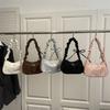 Korean Style Ruched High Aesthetic Armpit Bag for Women, Retro Single Shoulder Handbag, Personalized Handheld Purse