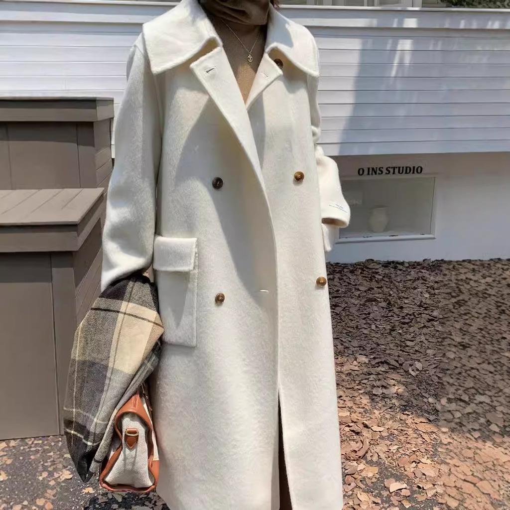 WT108 autumn and winter new style classic casual versatile woolen coat women's high-end double-sided wool coat