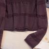 Women's Round Neck Hollow Knit Pullover Sweater