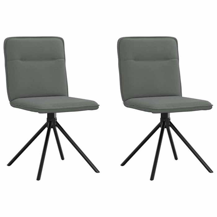VidaXL Dining Chairs Set of 2 Dark Grey Fabric, Chair, Living Room Chair, Accent Chair, Kitchen Chair, Seat of 4101233