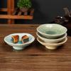 Chinese Style Six-Petal Ceramic Footed Snack Plate Set (2-Pack)