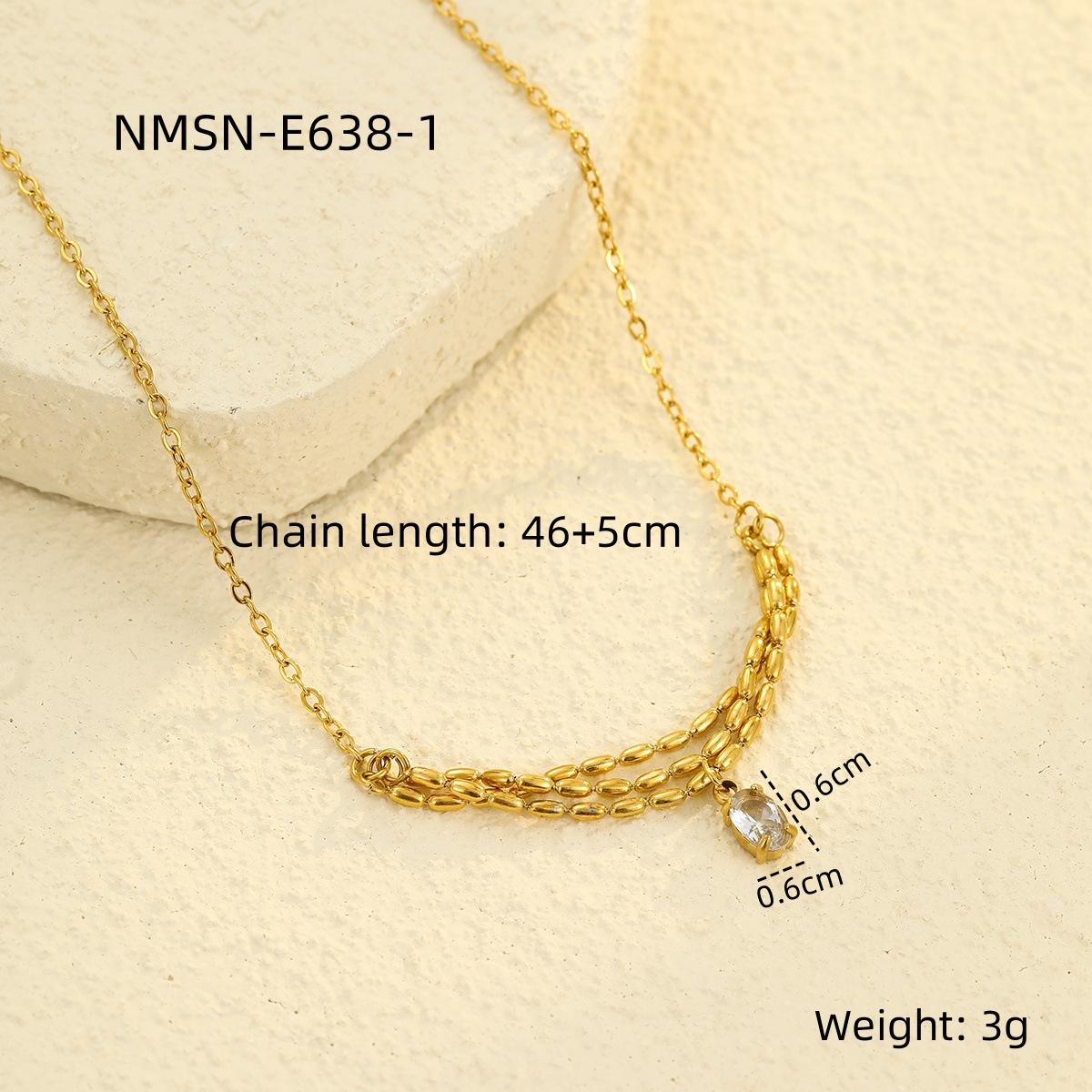 GEMCHIC Women s Stainless Steel Zircon Necklace Fashion Trendy Titanium Steel Chain Choker Cross-Border Jewelry Wholesale