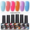 6-Color Nail Polish Glue Set, Popular Color Nail Glue, Phototherapy Nail Polish Glue Can Be Matched Arbitrarily.
