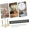 1pc Elegant Golden Stainless Steel Square Napkin Holder with Clear Crystal Accent,Freestanding Tissue Organizer for Bathroom