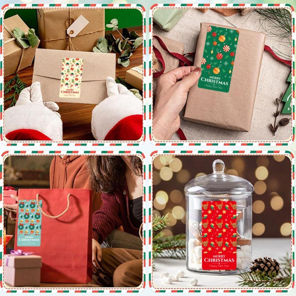 100Pcs Self-Adhesive Handicraft Labels Christmas Baking Sealing Stickers Gift Wrapping