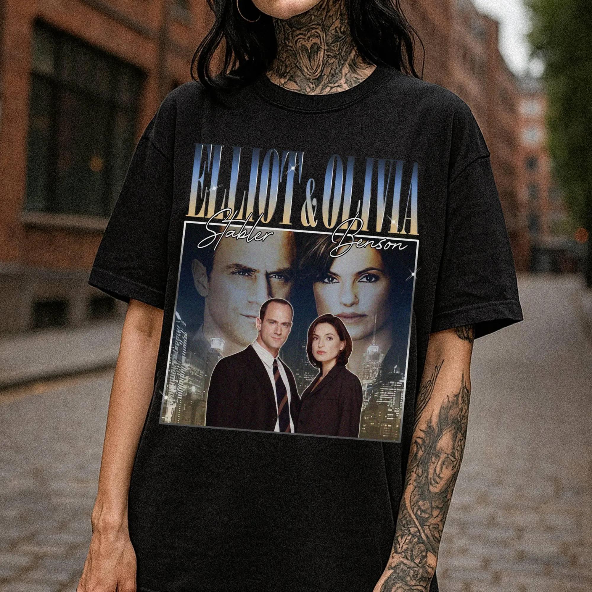 

Olivia Benson and Elliot Stabler Printed Womens Tshirt SpringSummer Fashion Trend Pure Cotton Top Neutral Short Sleeve Tshirt S