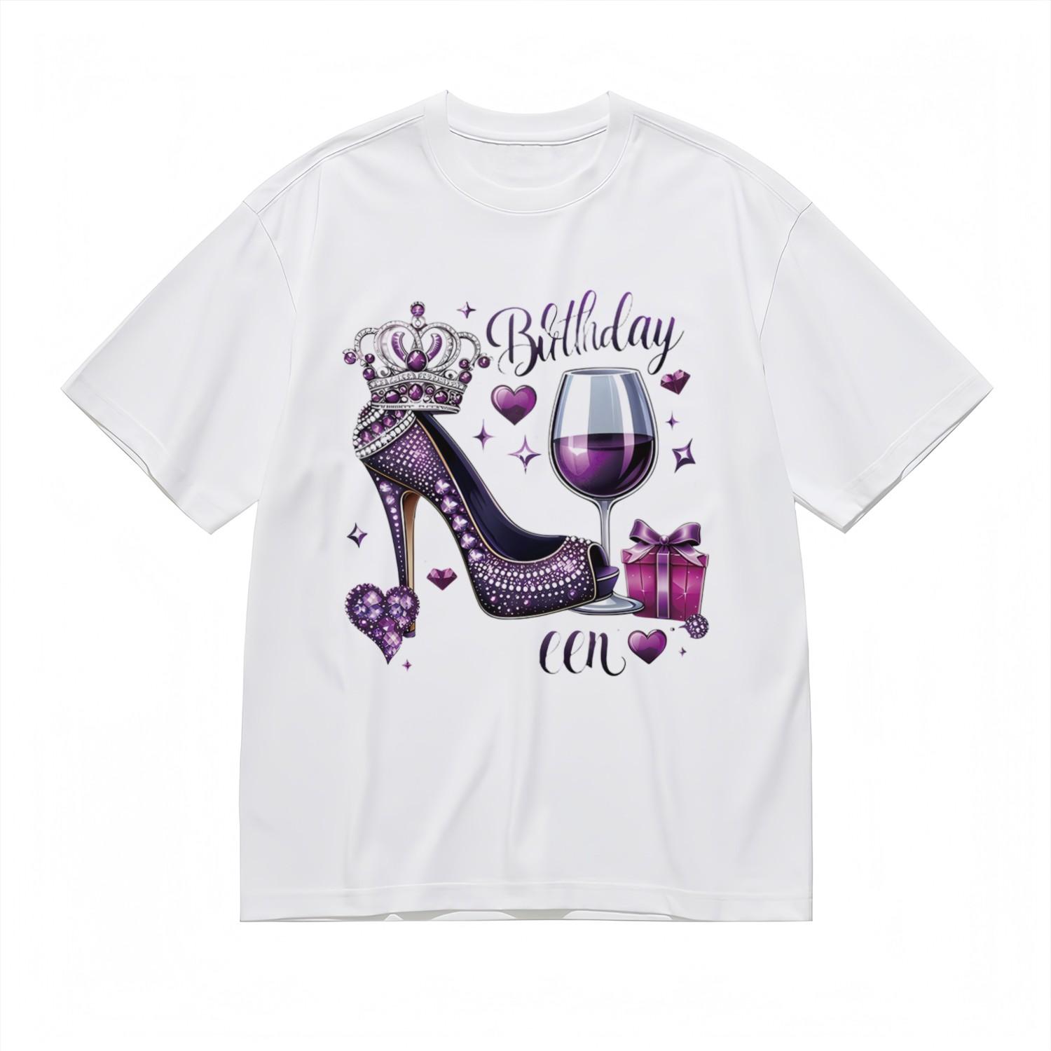 Men s Comfy Fashion Breathable Classic T-Shirt Mens Womens Tees Top Purple Jewel Design Printed Tee S