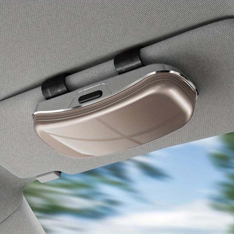 Scatola Portaocchiali Parasole per Auto Azionabile con Una Mano Supporto Antigraffio per Occhiali da Sole Custodia per Occhiali Porta Lenti per Parasole Auto