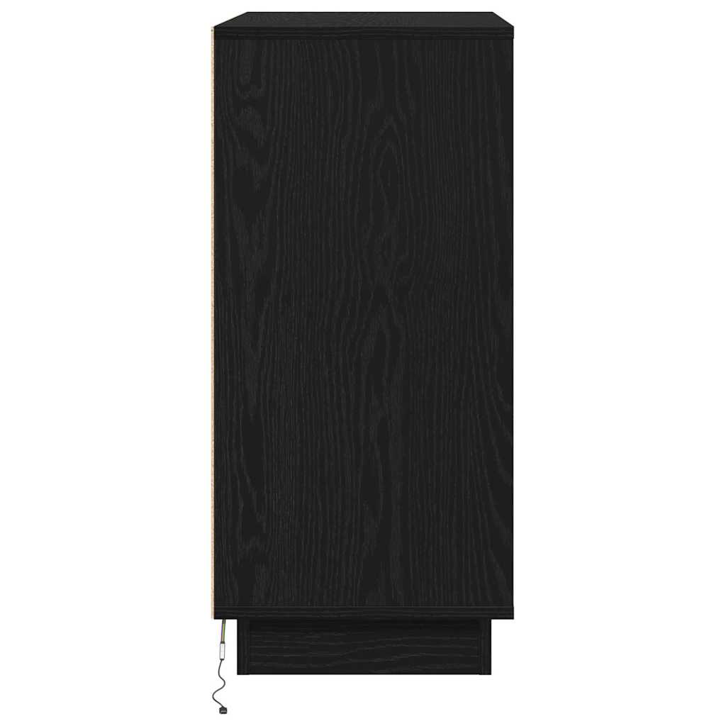 Sideboard in Black Oak Look 71 x 34.5 x 75 cm Particleboard