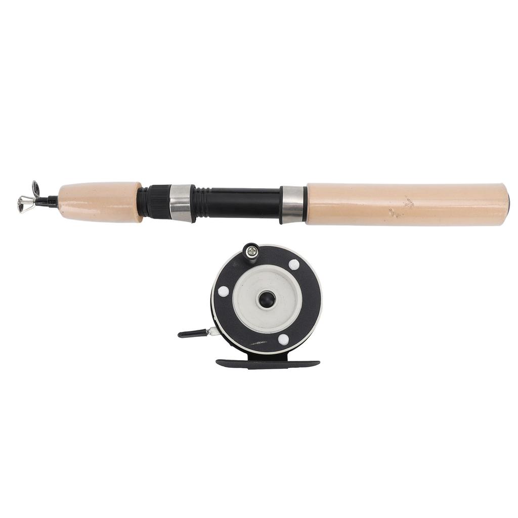 65cm Set prutu a navijáku na ledový rybolov Hladká rotace Pohodlný úchop Protiskluzové přívlačové ledové rybářské sady na pstruhy