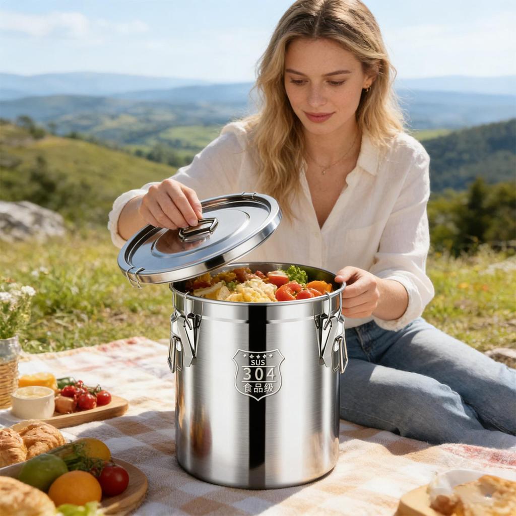 Vacuum Sealed Tank Coffee Bean Storage Tank Household 304 Stainless Steel Food Storage Jars Moisture-proof Sealed Container