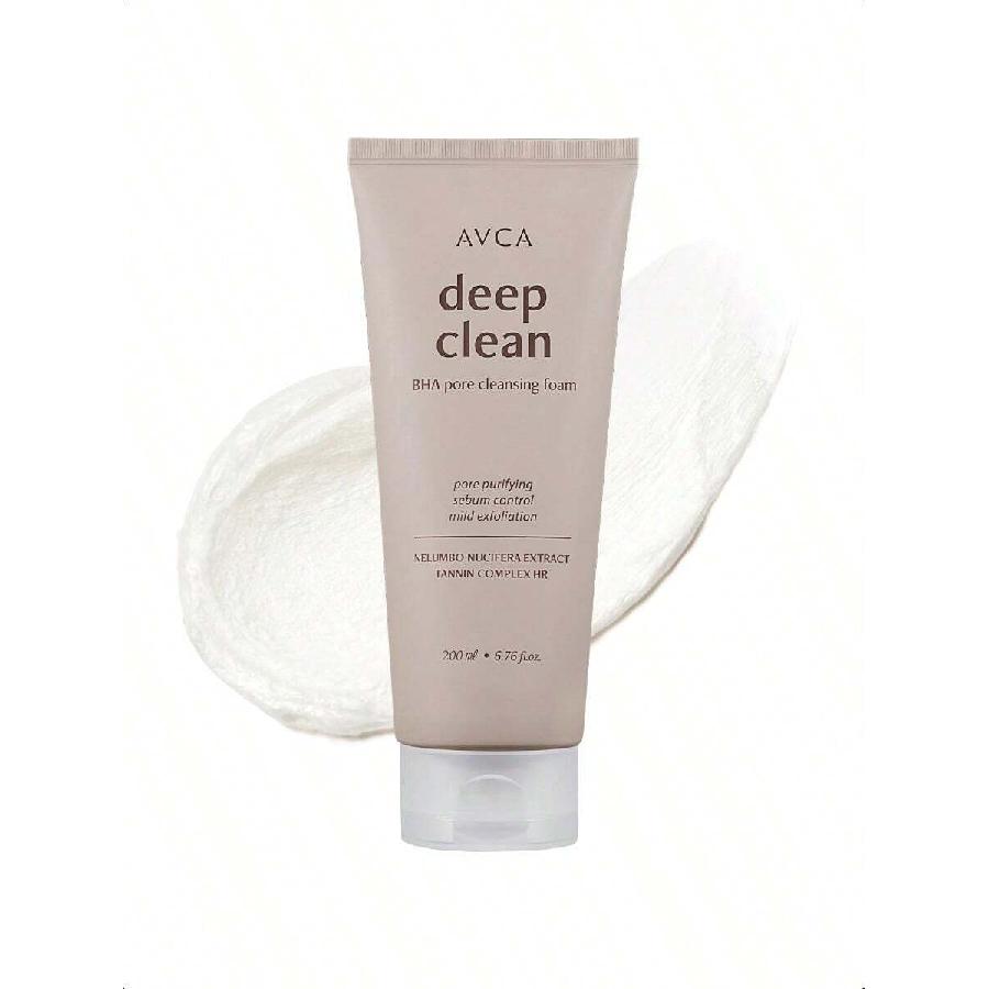 AVCA BHA Pore Cleansing Foam 200ml - Korean Facial Cleanser, Face Wash, Daily Dead Skin Care For All Skin Type Facial Wash, Face Cleanser With BHA