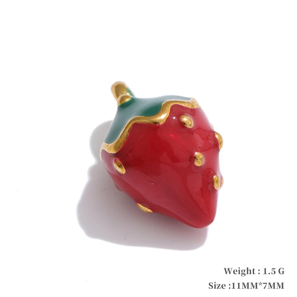 Yhpup Fashion Enamel Lemon Strawberry Heart Flower Gift DIY Accessories Making Necklace Bracelet Earring Stainless Steel Jewelry