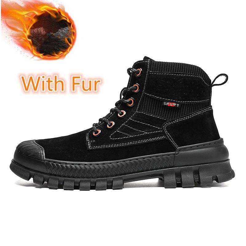 Men Desert Boots Mens Working Safty Shoes  Sewing Boots Men Shoe Boots Men Winter Plush Snow Boots Tooling