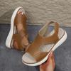 Summer 2025 Women's Retro Wedge Sandals - Lightweight, Large Size, Comfortable, European & American Style.