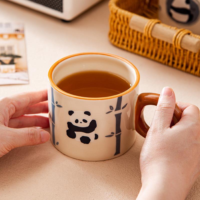 Creative Gift Panda Mug Cute National Treasure High Pretty Ceramic Coffee Cup Office Handmade Cup Household Cup