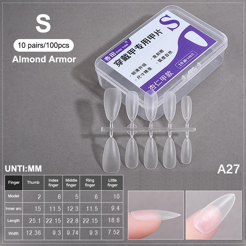 100PCS/Box Fake Nail Tips Medium Design Matte Finish False Nails Manicure Tool Extension Press On Nails