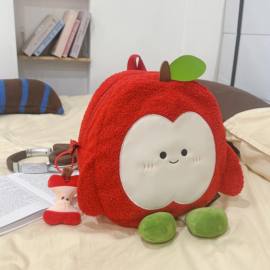 Schoolbagins cute cute apple children's backpack cartoon student bag travel boy girl backpack