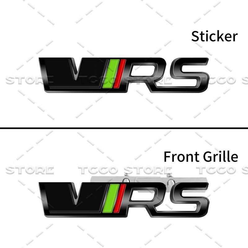 3D Chrome Metal Car Styling VRS Logo Front Grille Emblem Sticker For Skoda Octavia Fabia Rapid Superb Kodiaq Rear Trunk Decor