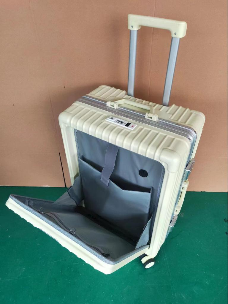 20-Inch Aluminum Frame Business Trolley Case with Universal Wheels and Combination Lock