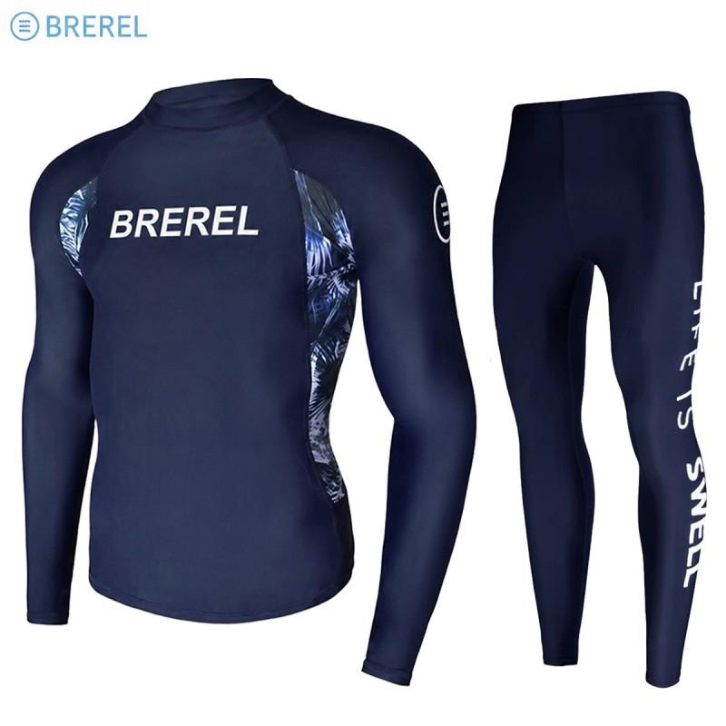 Mens Long Sleeve Rash Guard UV Protection Quick Dry Swimwear Snorkeling Surfing Diving Pool Spa