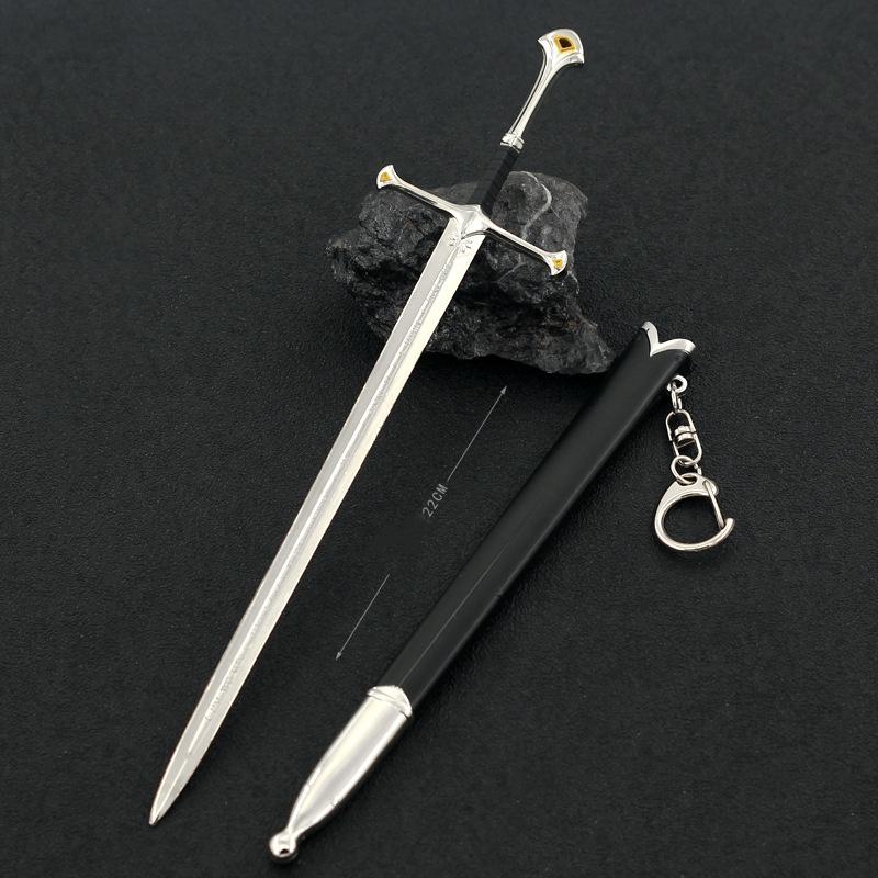 22cm Ring Baggins Katana Aragorn Sword Anime Medieval Glamdring Narthil Sword Ninja Knife Real Japanese Katana Samurai Sabre Toy