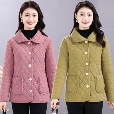 Mărimi Mari Iarnă Scurtă Modă Fleece Jachetă de Bumbac pentru Femei Solidă Rever Nasturi Buzunar Mâneci Lungi Paltoane Calde de Bumbac