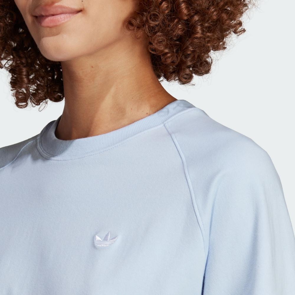 Adidas Solid Color Sports Short Sleeve T-Shirt Women Tops Light-Pink Blue IC5251