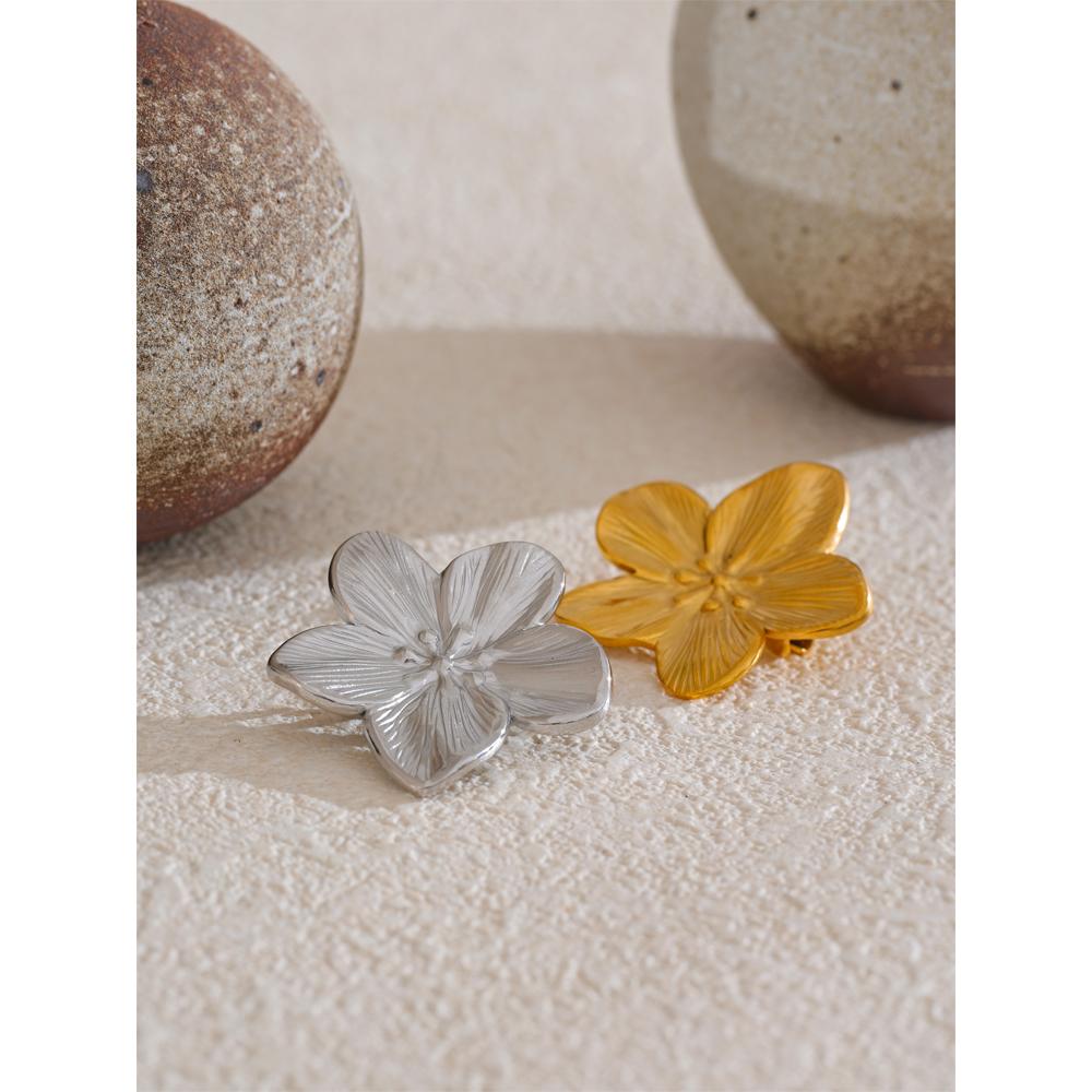 Yhpup Heißer Stil Edelstahl Metall Blume Brosche Anstecknadel 18K PVD Beschichtet Kleidung Accessoires Wasserdicht Mode Schmuck Geschenk