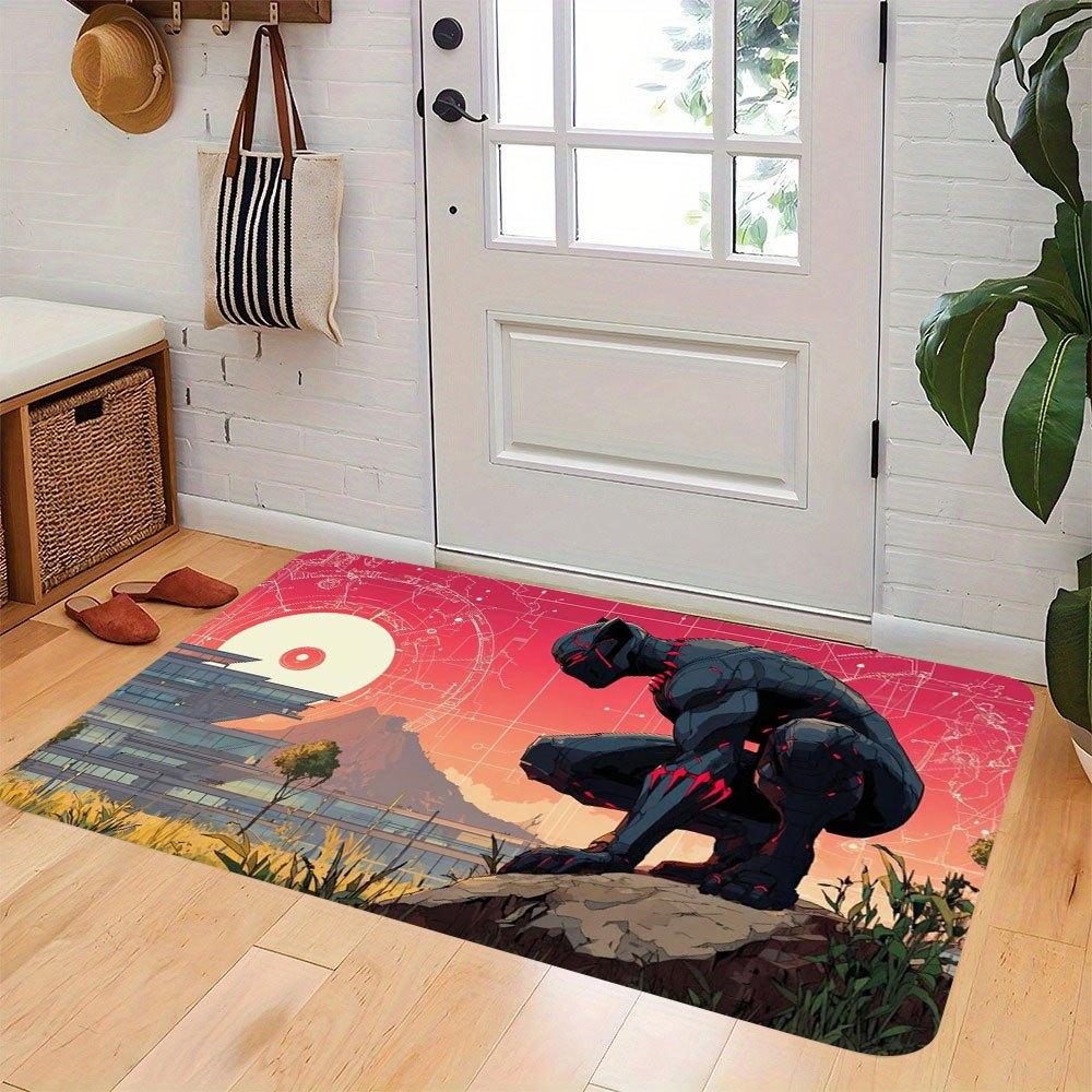 1pc Marvel Black Panther Doormat for Entryway/Living Room/Bedroom, Superhero Themed Home Decor Rug, Ideal Gift for Marvel Fans 40x60cm