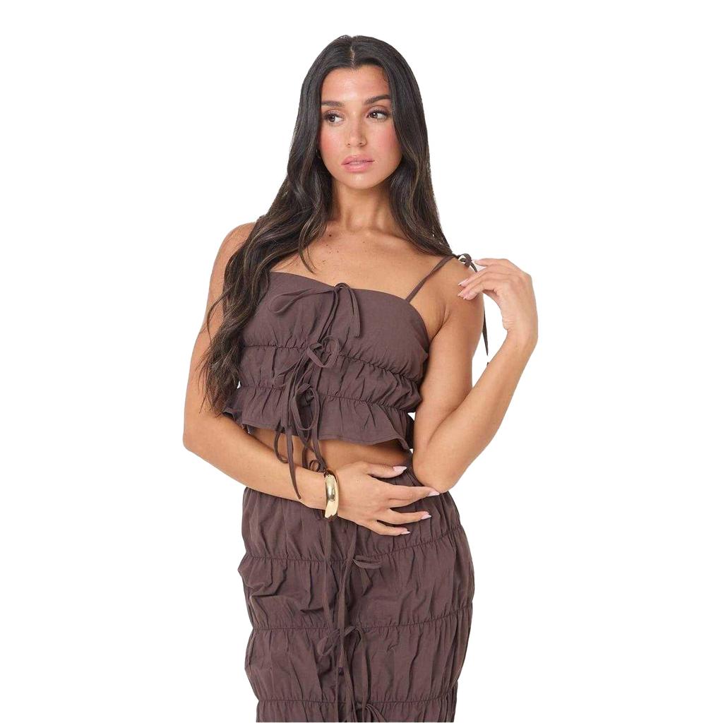 I Saw It First Womens/Ladies Ruched Crop Top