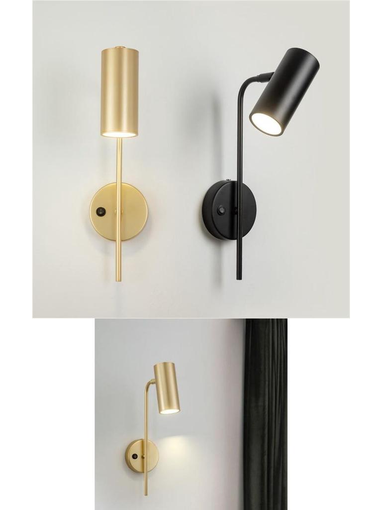 Nordic Postmodern Minimalist Rotatable Wall Lamp with Switch for Living Room or Bedroom.