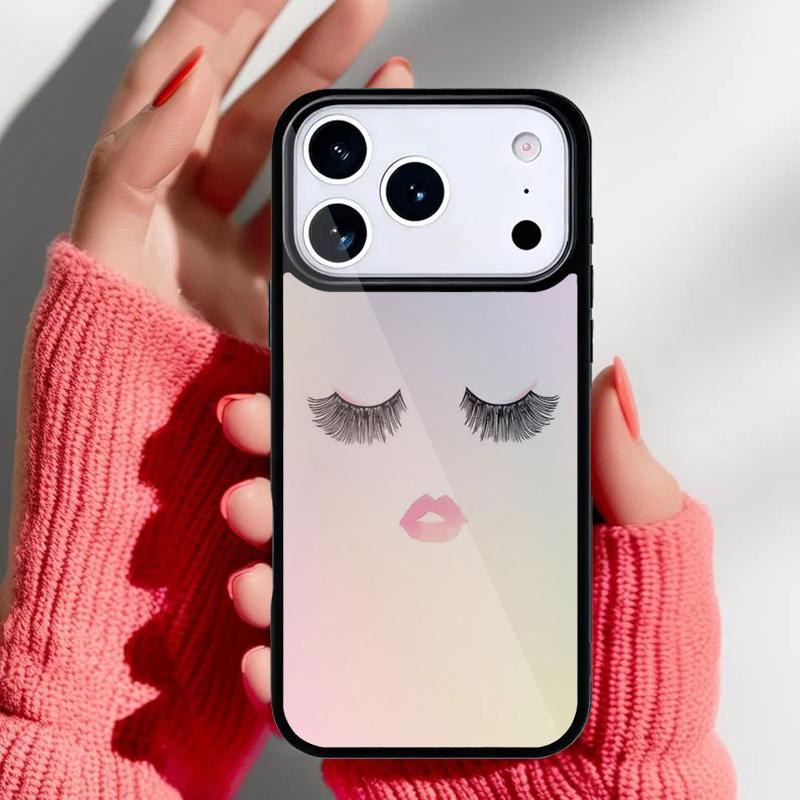 Eyes Eyelash Aesthetic Phone Case for iPhone 17 16 15 14 13 Pro Max Back Cover for 12 11 Pro Coque