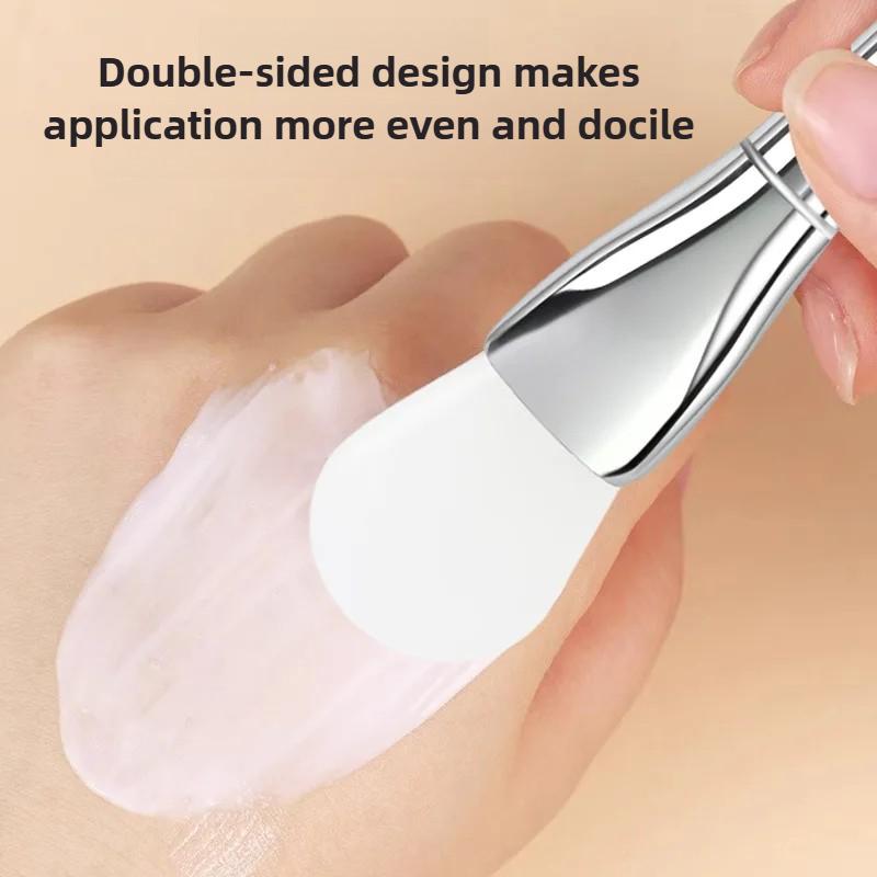 New Silicone Facial Mask Brush Soft Head with Scraper Integrated Dual-use Mud Film Brush DIY Film Adjusting Beauty Tool Beauty