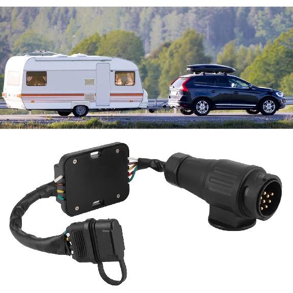 Trailer Truck Electric Adapter Converter Trailer Connector European 13?Pin to 4?Pin Taillight Circuit Wiring Adapter Plug and Play, Trailer winch
