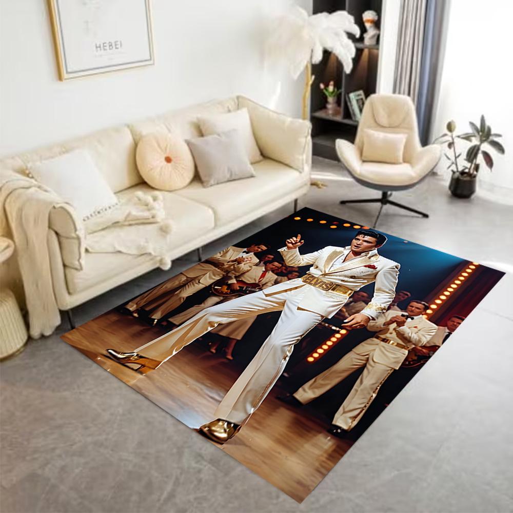 Elvis Presley Performance Carpet Design for Hallway Foyer Living Rooms Kitchen Anti-slip Rug Anime Office Decor Perfect Gift for Friends & Family