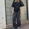 Unisex Corduroy Retro Wide-Leg Printed Pants