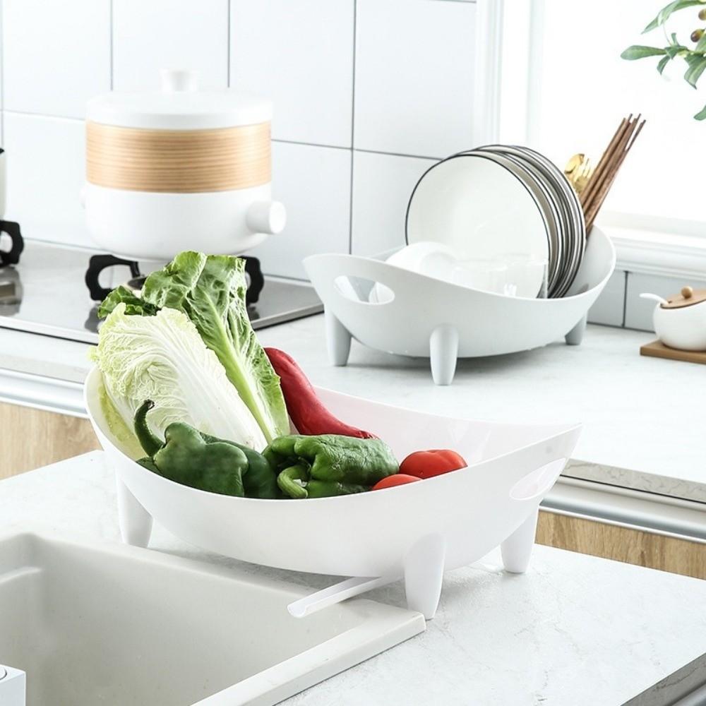 Plastic Dish Drying Rack Drainage Cutlery Storage Container Practical Tableware Holder Camping