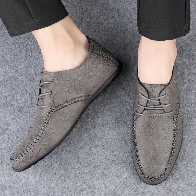 Scarpe da Uomo in Pelle Moda Formale Scarpe da Uomo Mocassini Italiani Traspiranti Scarpe da Guida da Uomo Nere Taglia Plus Zapatos Para Hombres