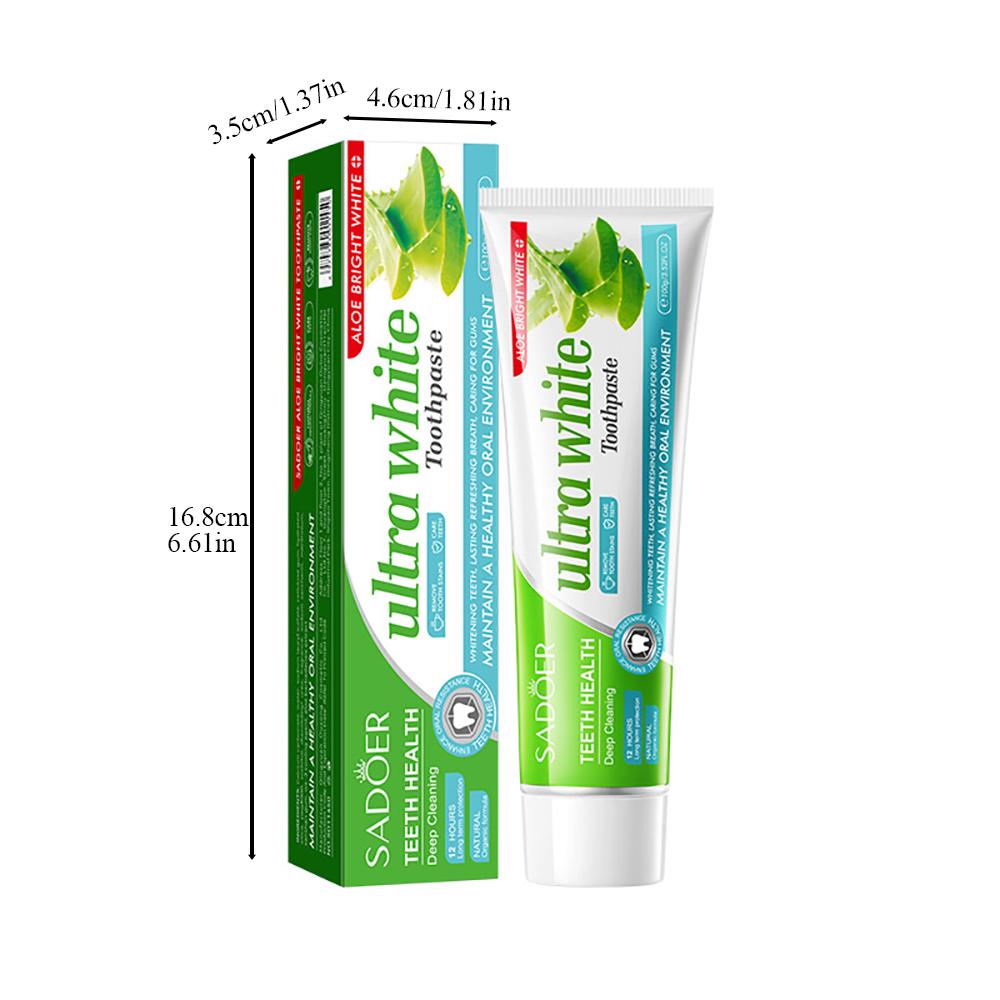 1 st SADOER Aloe Vera Tandkräm, Djuprengörande Tandrester, Frisk Andedräkt Tandtvätt Tandkräm 100g