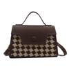 Fashion Plaid Colorblock Retro Crossbody Bag With Unique Material For Casual Daily Use
